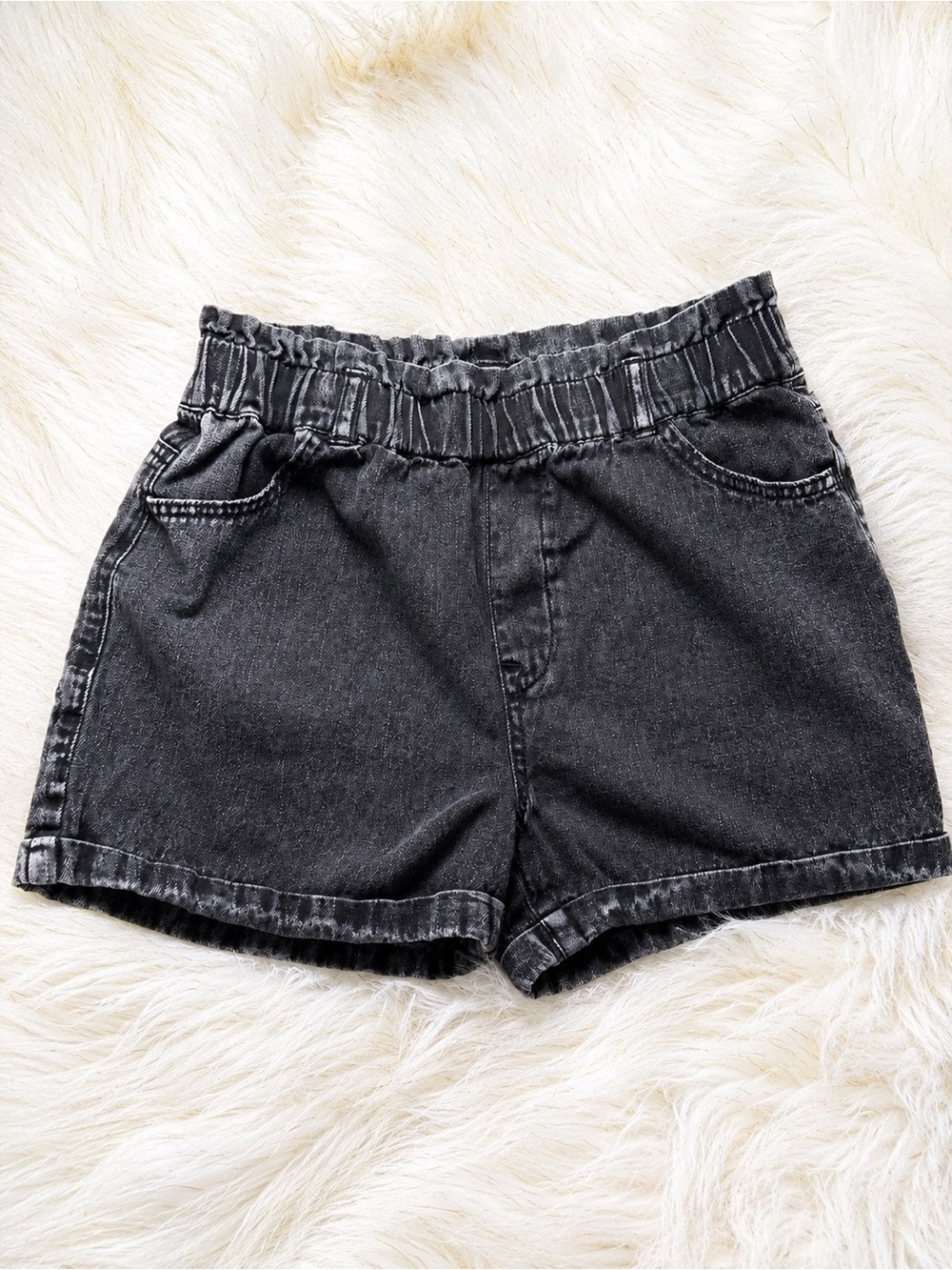 Kids Youth Black Washed Denim Shorts